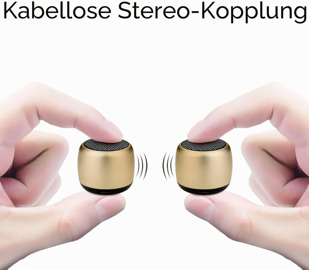 Eageroo Bluetooth Mini Lautsprecher tragbar Speaker,Stereo Klang mit tiefem Bass Technologie, Gold (