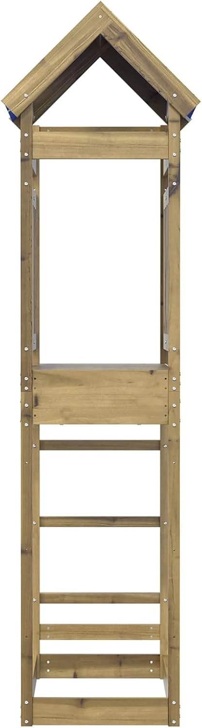 Spielturm Braun 52.5 x 85 x 239 cm Massives imprägniertes Holz für Garten, Kinder, Outdoor, Klettert