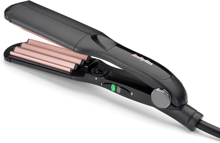 BaByliss The Crimper Kreppeisen mit 10 Temperaturstufen bis 210°C und Abschaltautomatik In rosa Schw