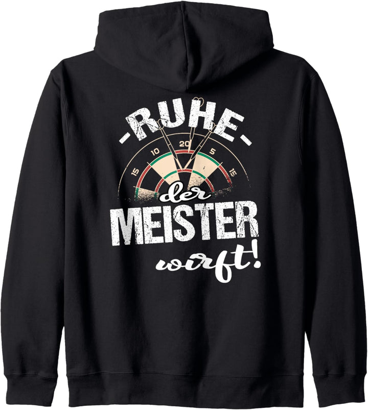 Ruhe Der Meister Wirft Dart Sprüche Darts Outfit Dartspieler Kapuzenjacke
