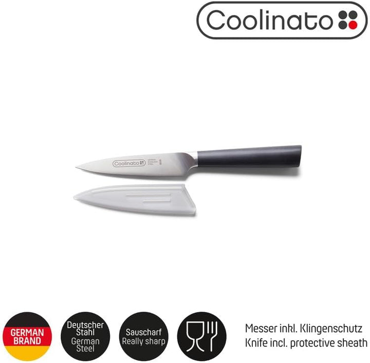 Coolinato – Profi Gemüsemesser 9cm – Extra scharfer deutscher Klingenstahl – Ergonomischer Kunststof