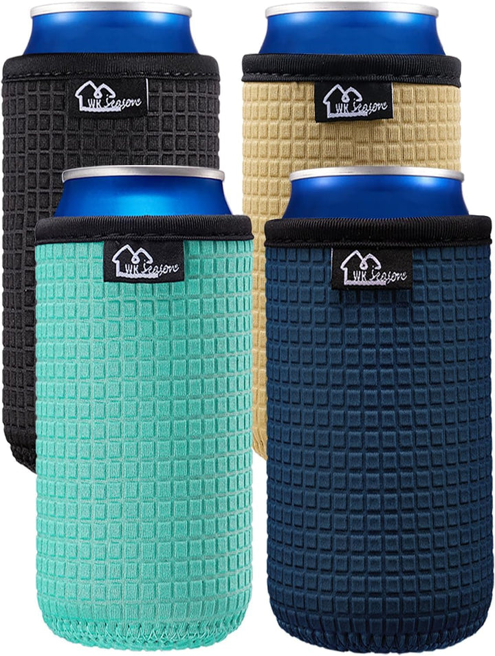 WK IEASON 12oz Slim Can Sleeves Insulators Neoprene Slim Can Covers 12OZ Beer Bottle Sleeves Coolers