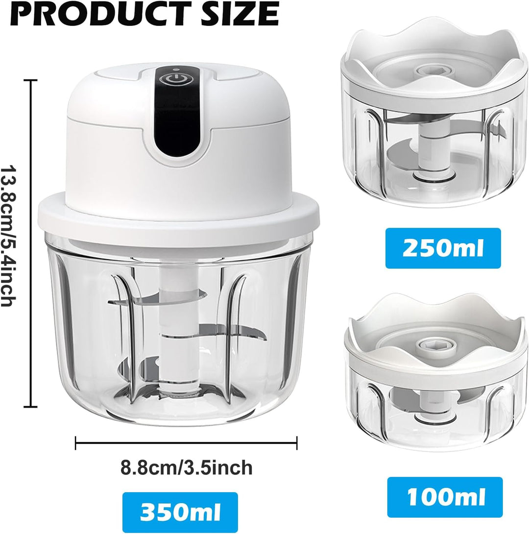 Zwiebelschneider Elektrisch,350ml Multizerkleinerer Gemüseschneider,Zwiebel Zerkleinerer,USB Wiedera