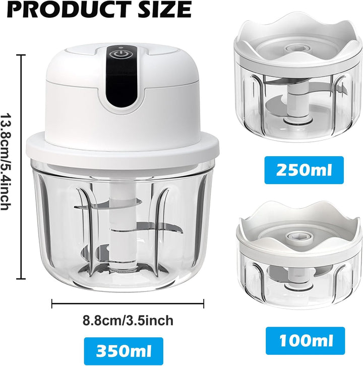 Zwiebelschneider Elektrisch,350ml Multizerkleinerer Gemüseschneider,Zwiebel Zerkleinerer,USB Wiedera