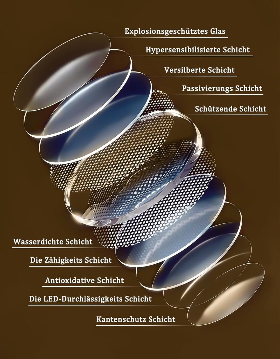 Asymmetrisch Badspiegel Mit Beleuchtung,LED Bad Wand Spiegel Badezimmer Wandspiegel Mit Licht, IP44