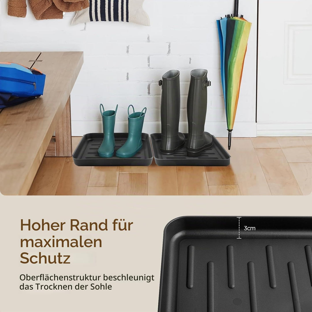 Cozary Schuhabtropfschale – 3 Stück wasserdichte und rutschfeste Schuhabtropfschalen für den Eingang