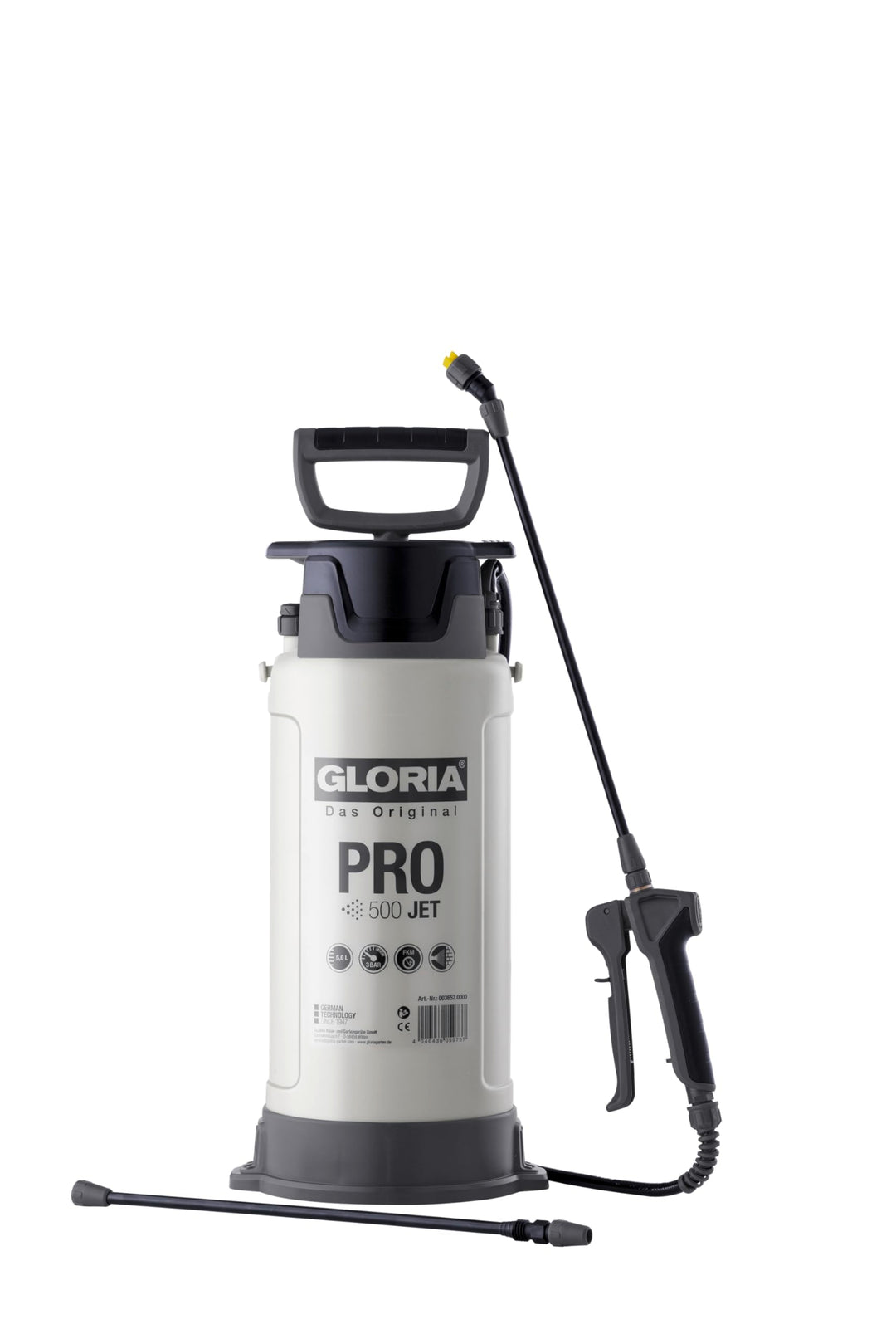 Gloria Drucksprüher Pro 500 Jet | 5 L Profi Sprühgerät für Maler & Renovierung | Ölfest (FKM) | Inkl