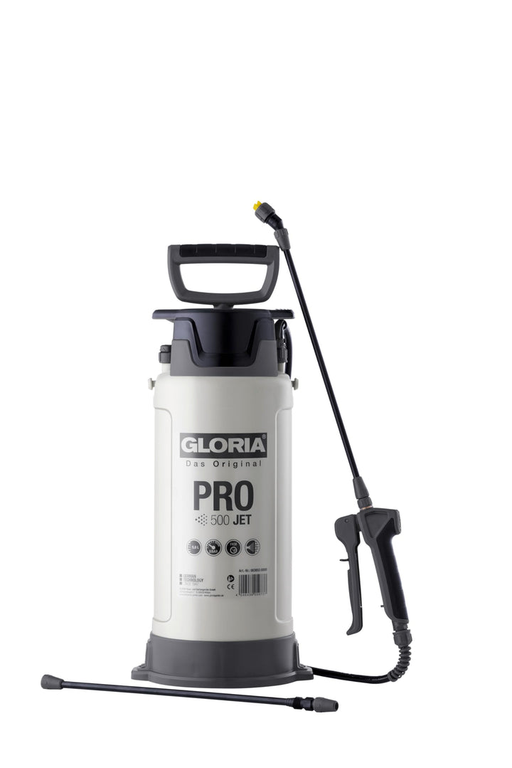 Gloria Drucksprüher Pro 500 Jet | 5 L Profi Sprühgerät für Maler & Renovierung | Ölfest (FKM) | Inkl