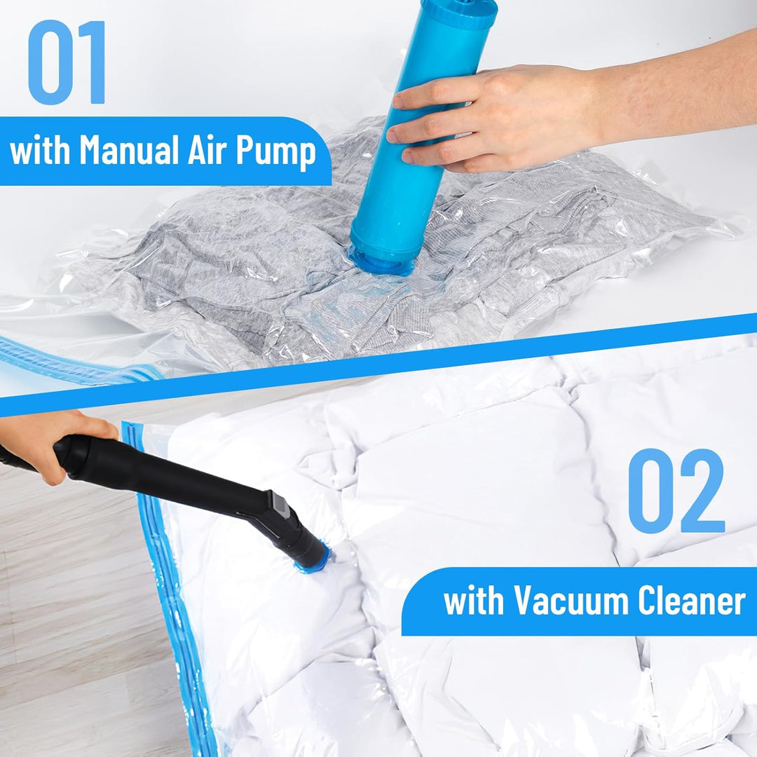 10er Set Vakuumbeutel für Kleidung 70x50cm, PA & PE Material, 80% Platz Sparen Vakuum Kleiderbeutel