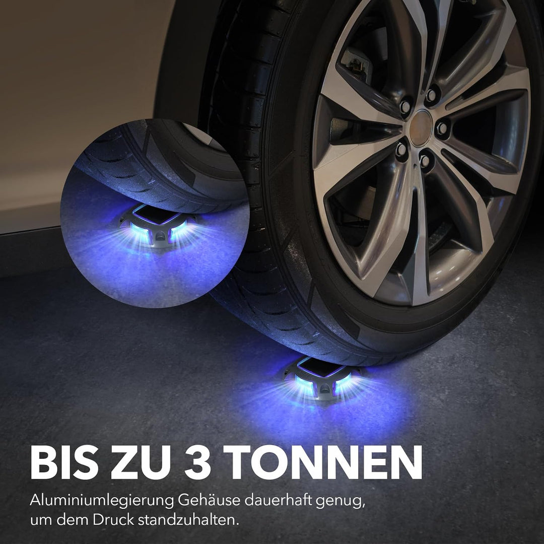 AGPTEK 8 Stück Solar Bodenleuchten Aussen 2 Farbmodi IP68 Wasserdicht Solar Deck Lights Aluminium Bo