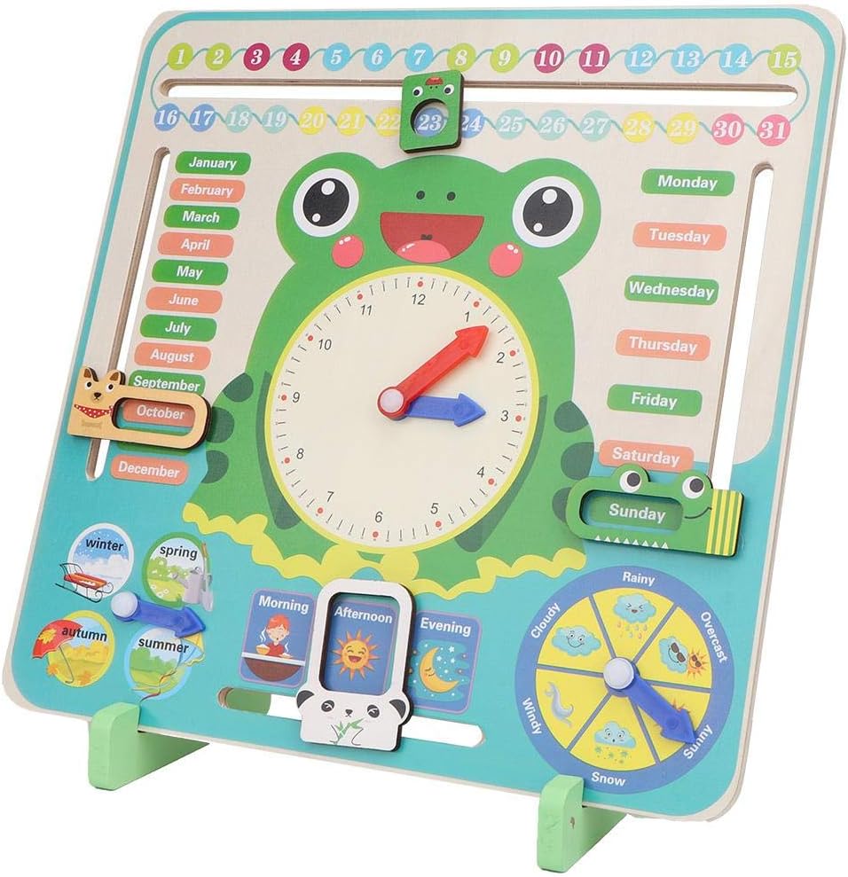 Kinder Holz Kalenderuhr Spielzeug All About Today Kalenderbrett Mein Erstes Uhr Kognitives Spielzeug