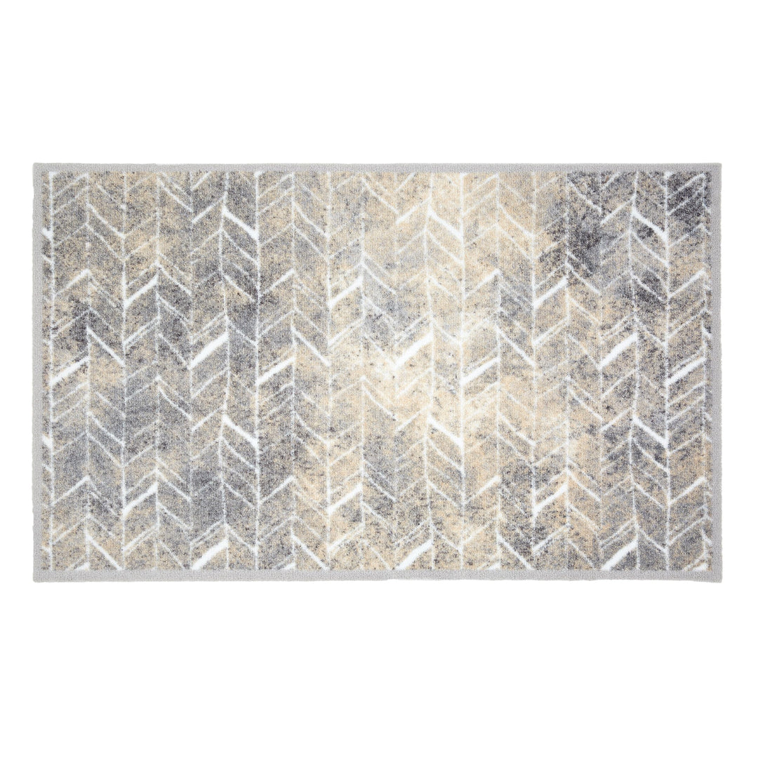 Astra rutschfeste Sauberlaufmatte innen - Fischgrät Linien 66 x 110 cm - Wohnraum Fussmatte Design -