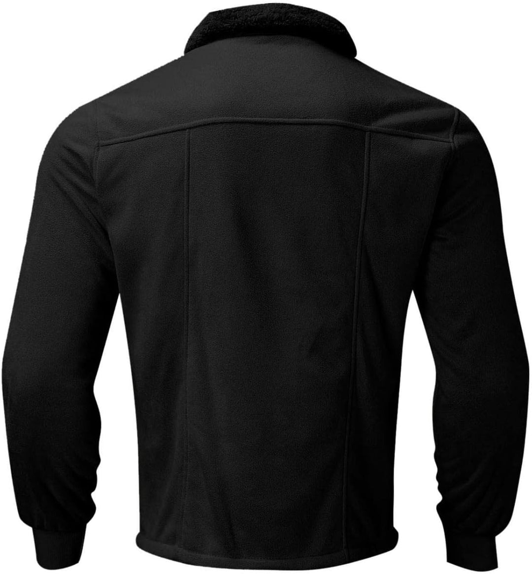 Fleecejacke Herren Fleece Jacke Reverskragen Plüschjacke Langarm Reissverschluss Vliesjacke Warm Win