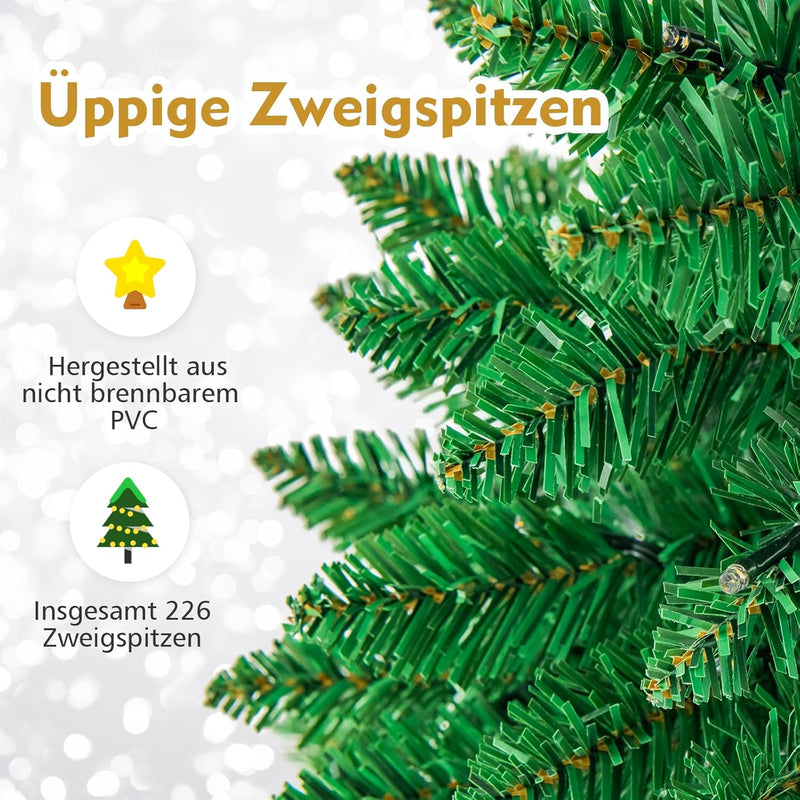 GOPLUS 135/200/225cm Weihnachtsbaum künstlich mit Beleuchtung, LED Tannenbaum künstlich, Weihnachtsb