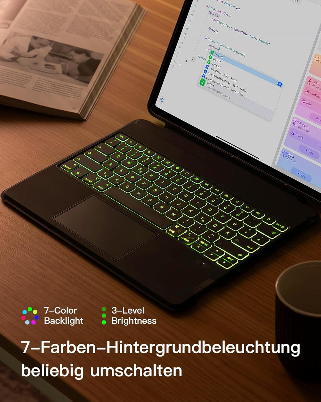 Inateck Tastatur Hülle Kompatibel mit iPad Air 13 Zoll (2024),ipad Pro 12.9 Zoll 6/5/4/3 Gen, Hoch-/