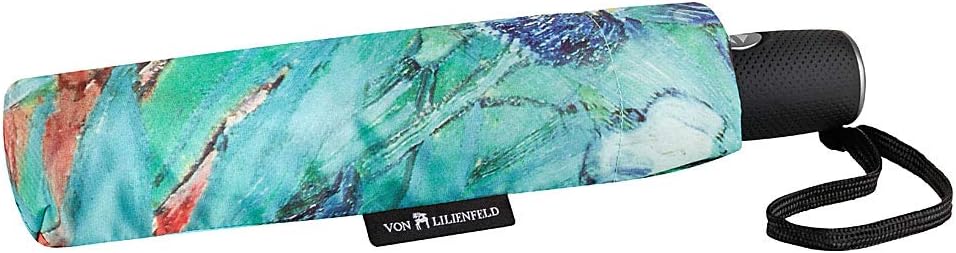 VON LILIENFELD Regenschirm Taschenschirm Vincent van Gogh Iris Windfest Auf-Zu-Automatik Blumen Stab
