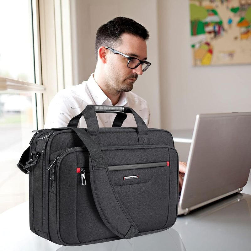 VANKEAN Laptoptasche für Herren Damen, Laptop Aktentasche für bis zu 17,3 Zoll Laptop, erweiterbar,