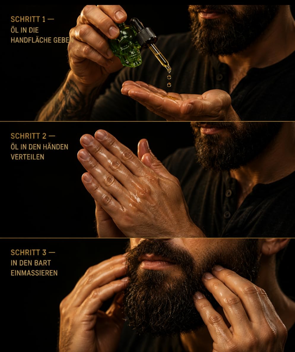 Bandido Bartöl Herren Green 40ml – Beard Oil mit Arganöl, Jojobaöl & Vitamin E – Bartpflege Öl für w