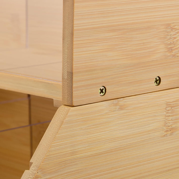 Relaxdays Tee Organizer, 12 Fächer, Bambus, HBT: 36x31x19 cm, Tee & Kaffeepads, Teebeutelbehälter mi