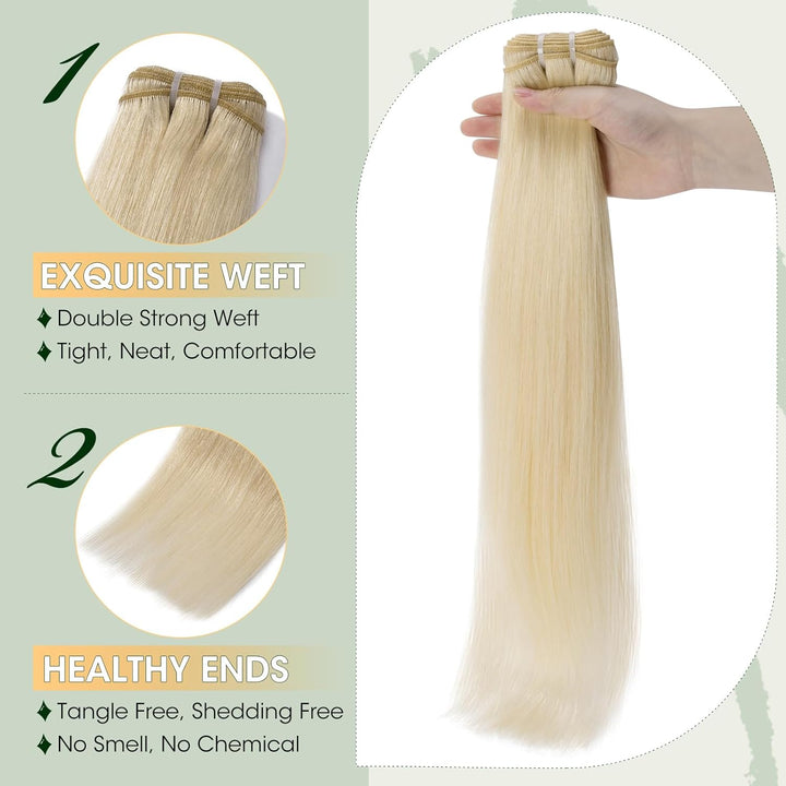 Elailite Echthaar Bündel, Haar Extensions Sew in Bundle Haarverlängerungen, Brasilianisches 100% Men