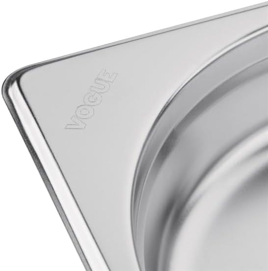 Vogue Gastronorm-Pfanne 1/1, Edelstahltablett, Tiefe: 200 mm, Fassungsvermögen: 28 Liter, Behälter f