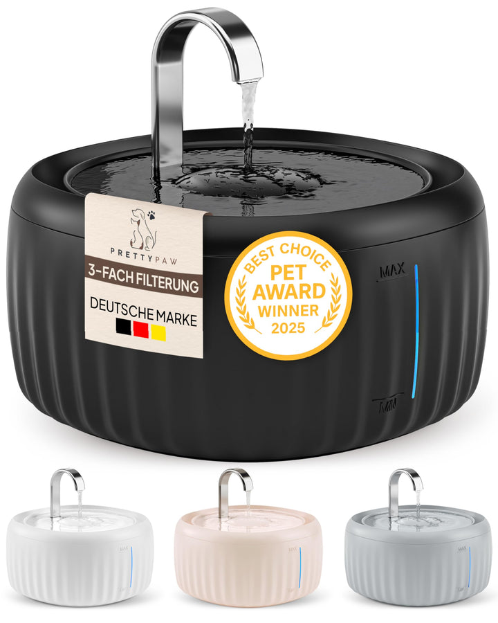 Katzenbrunnen - Super leiser, BPA-freier 3L Trinkbrunnen für Katze mit LED und Aktivkohlefilter - Le