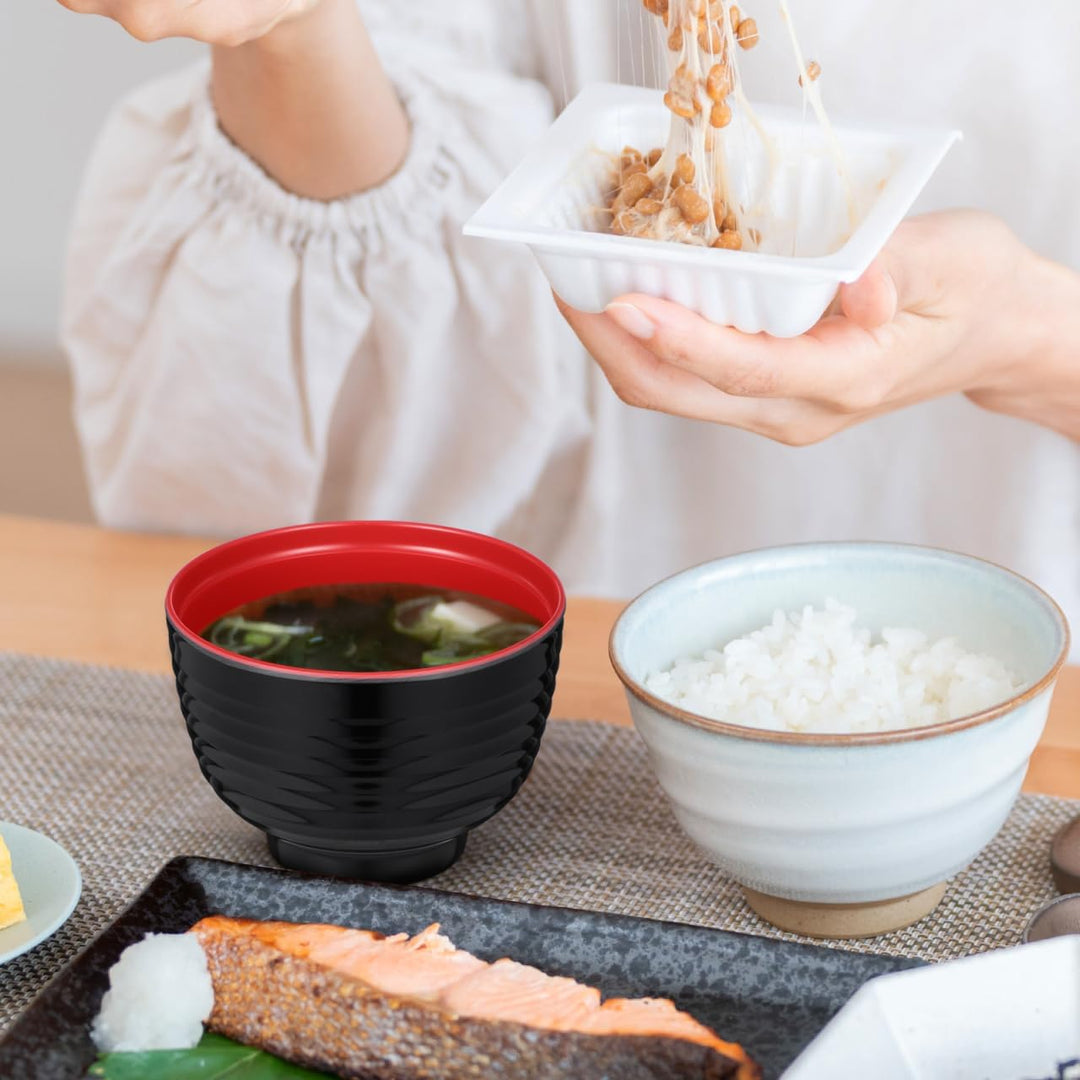DOITOOL Japanische Miso Suppenschalen Set - 3 StüCk Schalen Mit Deckel FüR Miso Suppe Reis Salat Und