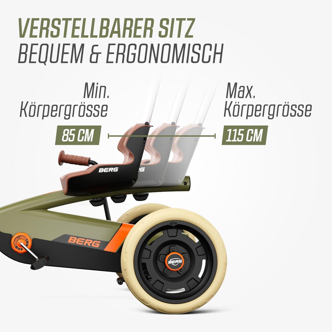 BERG Pedal-Gokart Buzzy 2-in-1 inkl. Schubstange | Gokart mit Freilauf | Tretfahrzeug für Kinder ab