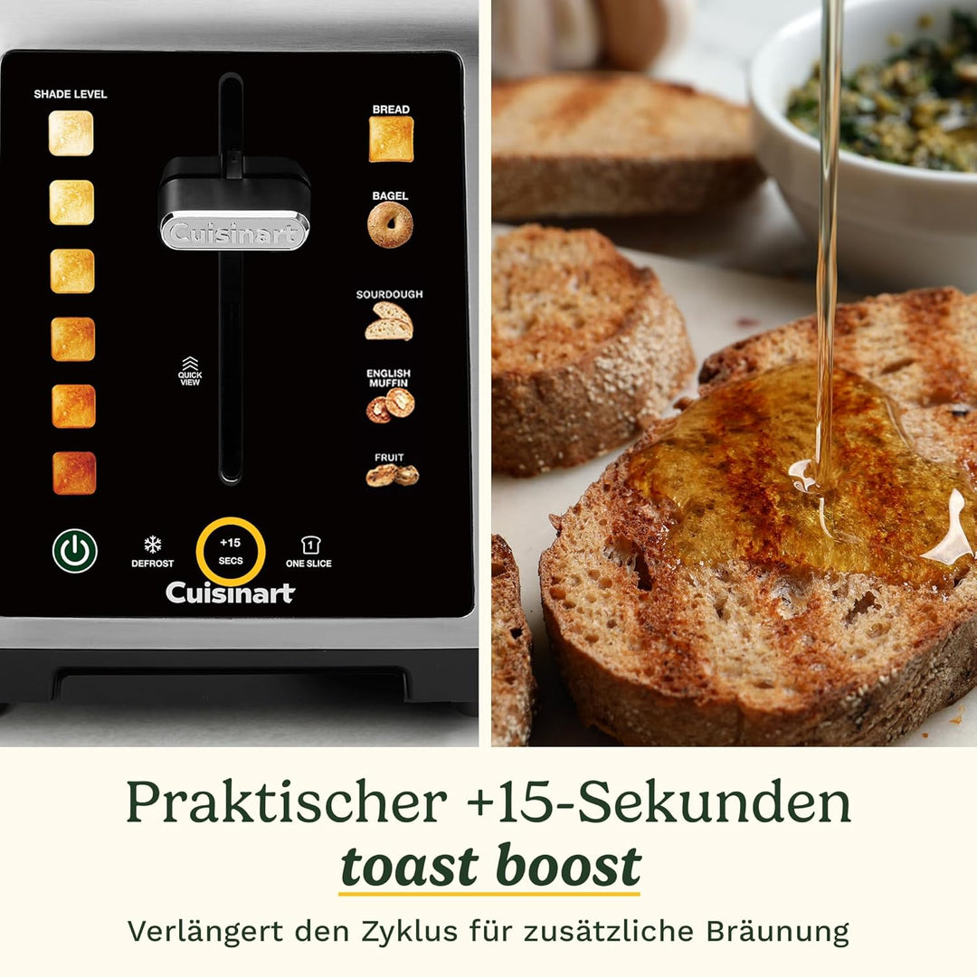 Cuisinart SimpliTouch XL Farb-Touchscreen 2-Scheiben-Toaster | Extra-grosse Schlitze | Farb-Touchscr