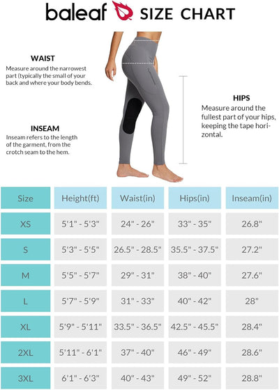 BALEAF Damen Reithose Winter Reitleggings Kniebesatz wasserabwiesend Thermoleggings gefüttert mit Ha