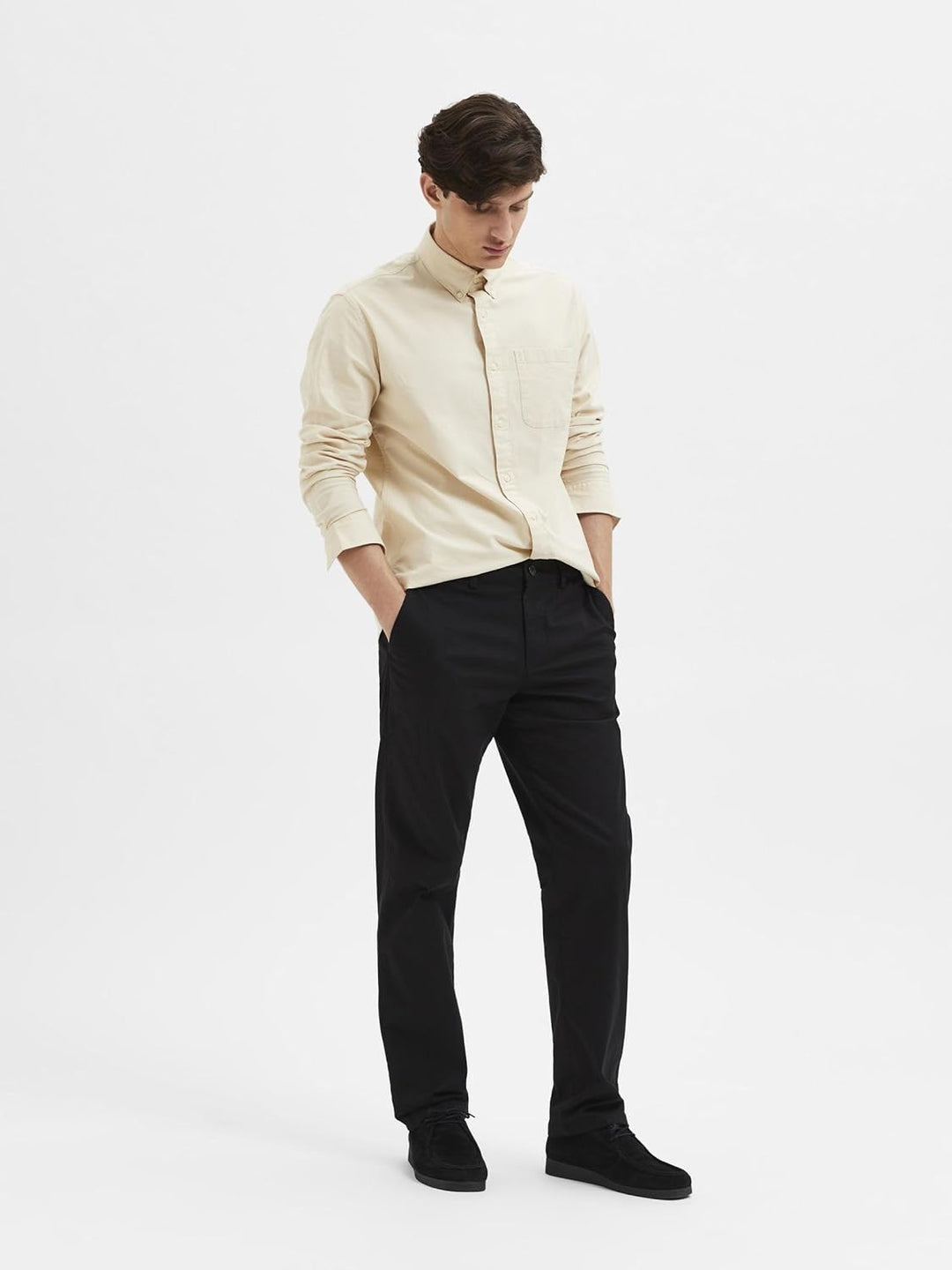 SELECTED HOMME Male Chino 196 Straight Flex 28W / 32L Schwarz, 28W / 32L Schwarz