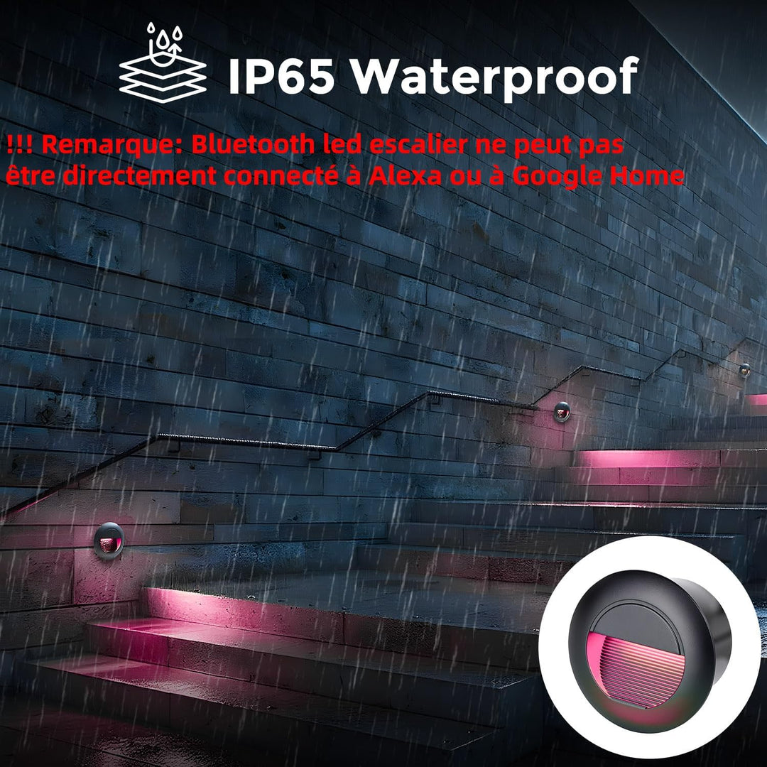 Bluetooth Treppenbeleuchtung aussen RGB warmweiss kaltweiss 1.5W 65mm(Nicht die Standardgrösse 60mm)