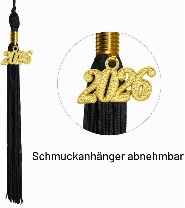 GraduationMall Abschluss Talar Doktorhut und Quaste 2024 für Hochschule und Bachelor Akademischer Ta