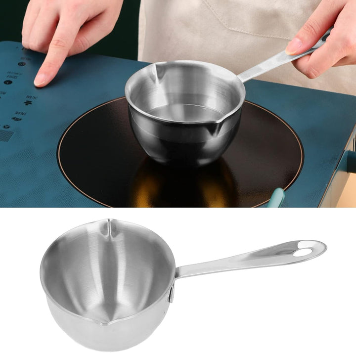 Edelstahl Milch Pfanne, Mini Butter Wärmer Topf Profession Elle Kochs Auce Pfanne mit Ausgiesser für