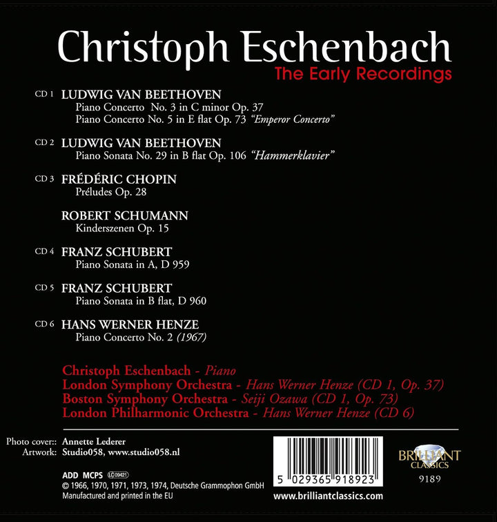 Christoph Eschenbach - Die frühen Aufnahmen/ The early recordings, Audio-CD