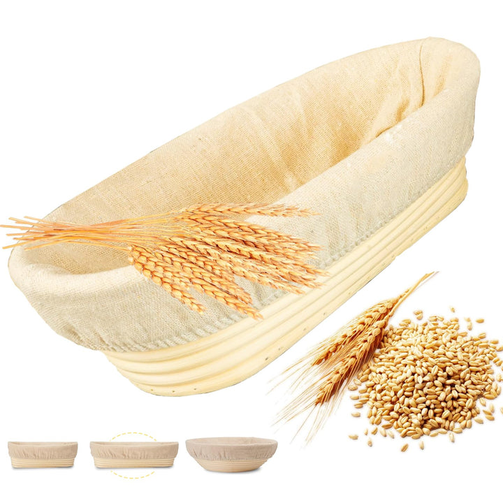 Gärkorb Oval 28cm, Gärkörbchen 1.2kg aus Peddigrohr, Brotbacken für Brot, Brot Backen Zubehör, Garkö