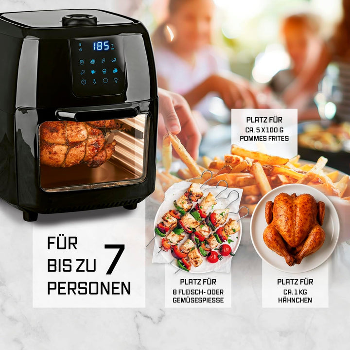 GOURMETmaxx Digitale XXL Heissluft-Fritteuse 9 Liter | Frittieren ohne Fett, Fritteuse, Ofen und Dre
