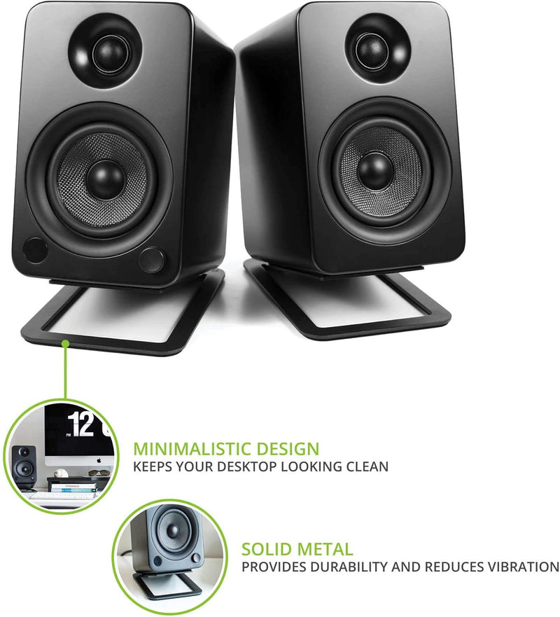 Kanto-S4 Desktop Lautsprecher-Ständer für mittlere Lautsprecher Black, Black