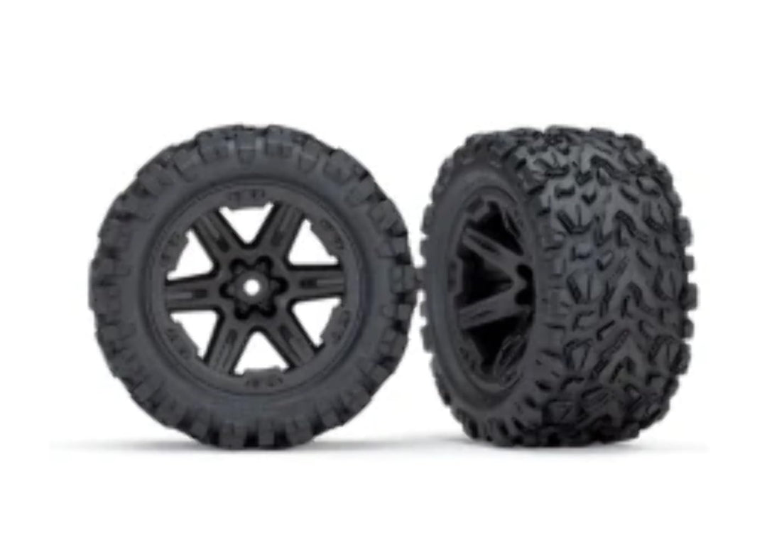 Traxxas Reifen & Felgen montiert 2.8 (Rustler 4X4) Felgen schwarz (T