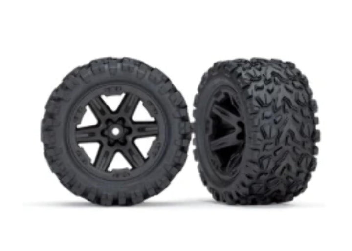 Traxxas Reifen & Felgen montiert 2.8 (Rustler 4X4) Felgen schwarz (T