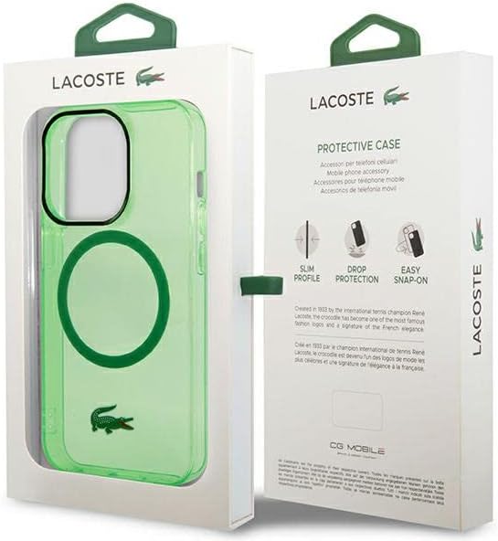 Lacoste LCHMP14XULON Hülle für iPhone 14 Pro Max 6.7" Grün hardcase Transparent