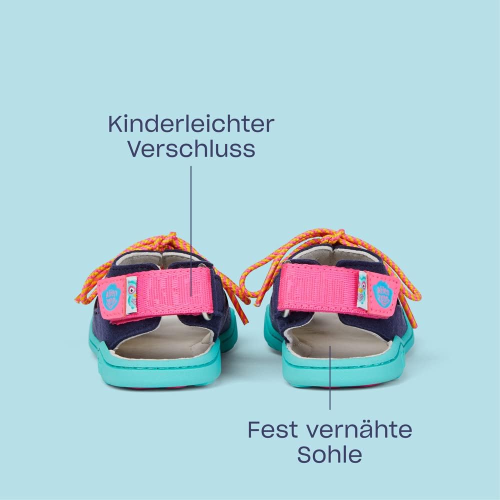 Affenzahn Sandale Vegan Free schnürbar mit Klettverschluss und Zehenkappe Grösse 21-32 21 EU Elefant