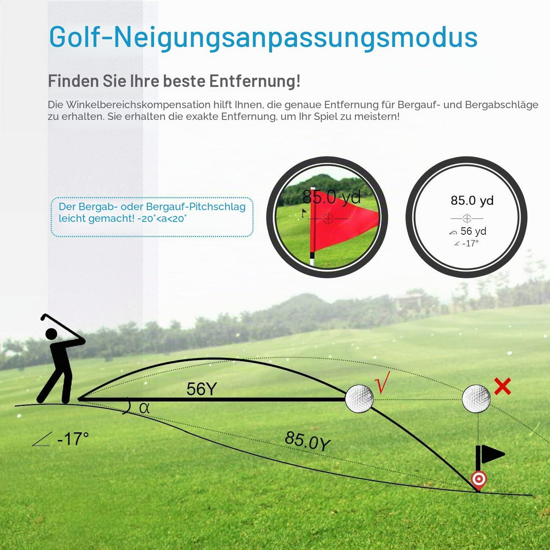 MiLESEEY Laser Golf Entfernungsmesser 600M mit Slope, ± 0,5m Genauigkeit, Flaggensperre, Scan Modus,