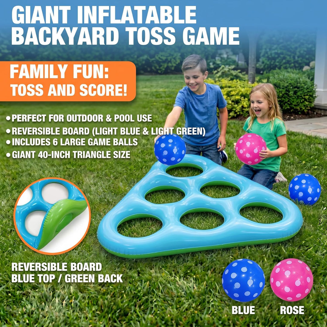 Aufblasbares Tic Tac Toe Pool Spiel, Grosses Schwimmendes Wurfspiel mit 6 Spielfiguren, Wasser Spiel