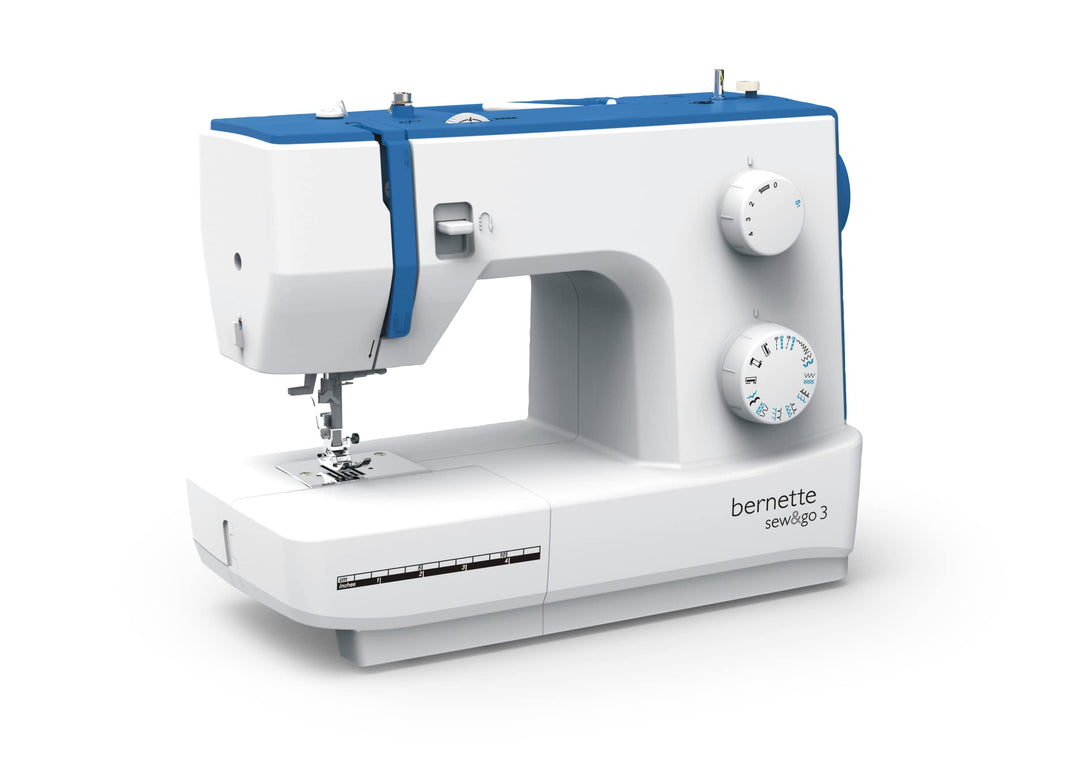 bernette sew&go 3 - Freiarm Nähmaschine, einfache Bedienung, Einfädelhilfe, Fadenabschneider, 19 Näh