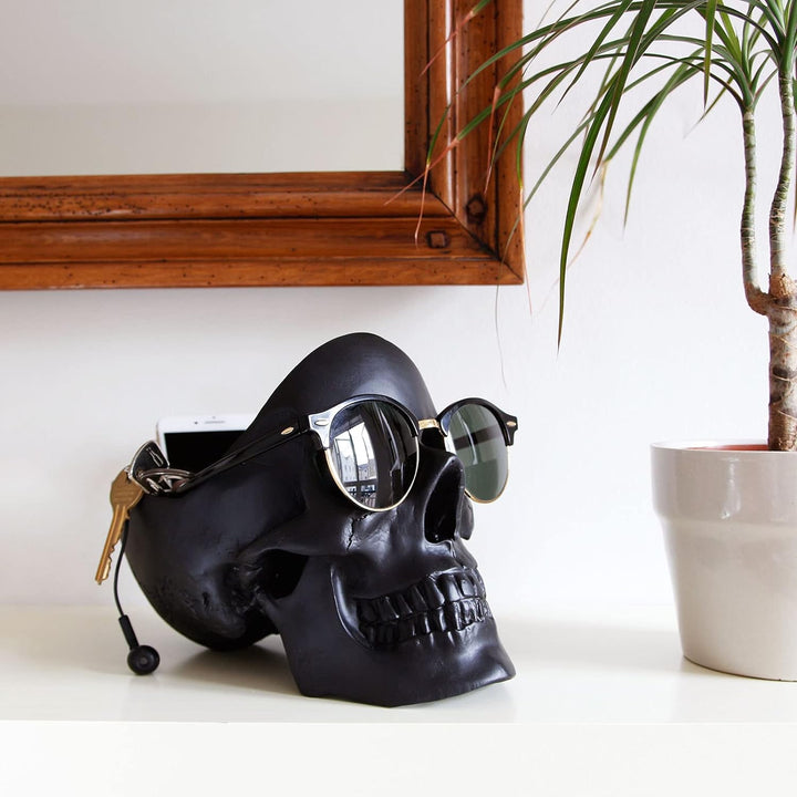 Suck UK Skull Tidy | Schale in Schädelform | Stiftehalter | Aufbewahrungsbehälter für Accessoires| S