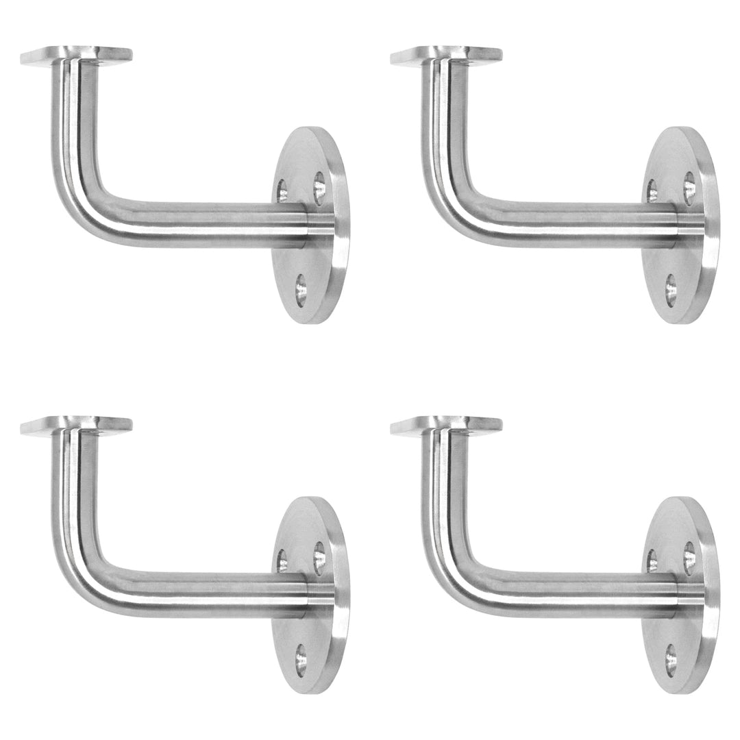 PRIOstahl Handlaufhalter Handlauf Handlaufstütze Wandhalter - 4 x Handlaufträger Flach an die Wand z