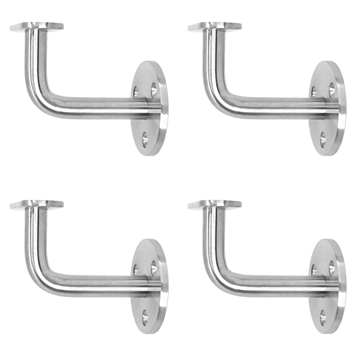 PRIOstahl Handlaufhalter Handlauf Handlaufstütze Wandhalter - 4 x Handlaufträger Flach an die Wand z
