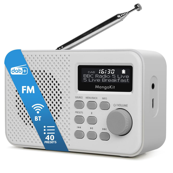 MD2 PLUS Tragbares DAB/DAB+/UKW Digitalradio,Bluetooth-Streaming,40 Speicherplätze,Klares Display,Ko