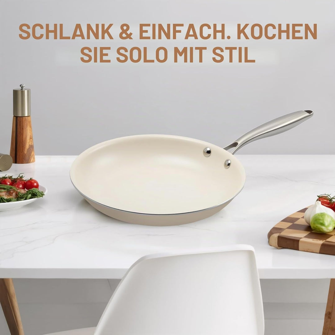 Antihaft Bratpfanne,Keramik-beschichtet für alle Herdarten Omelette,Induktion Kompatibel Pfanne, PFO